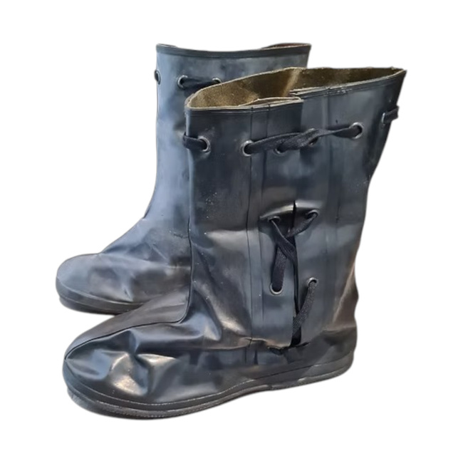WATERPROOF RUBBER OVERBOOTS - CHEMICAL PROTECTION - BELGIAN ARMY MILITARY SURPLUS - LIKE NEW