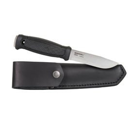 FIX PENGÉJŰ KÉS - GARBERG - ROZSDAMENTES ACÉL - BŐR TOKKAL - MORAKNIV® - FEKETE