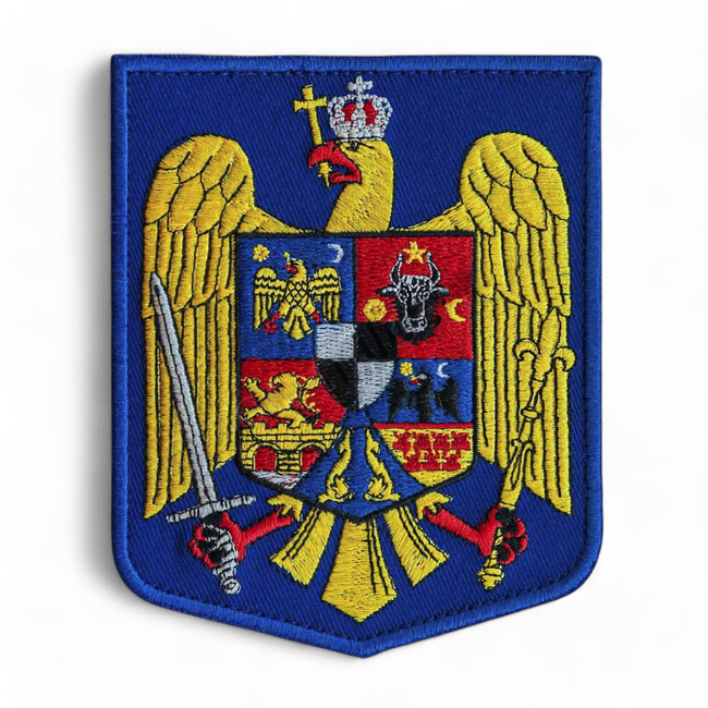 Emblema Stema Regala a Romaniei, cu aplicare Velcro (cu scai)