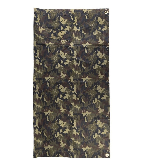 TENT TARPAULIN PLASH-PALATKA RAIN CAPE/SHELTER HALF - 180 x 180 CM - LEAF MOSAIC CAMOUFLAGE - ROMANIAN ARMY MILITARY SURPLUS - LIKE NEW