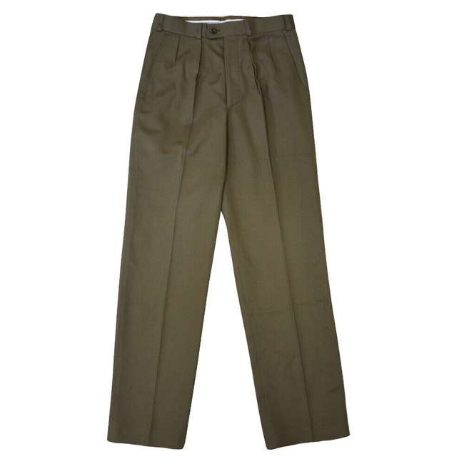 VINTAGE DT/VT WOOL UNIFORM TROUSERS - DUTCH ARMY MILITARY SURPLUS - EVERYDAY WEAR - GREEN OD - IN GOOD CONDITION
