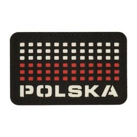 POLSKA JELVÉNY (zászlóval) - 50 x 80 mm - LASER CUT - FEKETE/FEHÉR/VÖRÖS - M-TAC