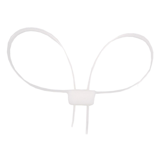 Plastic Handcuff, white, material, 700x12mm, 10pcs/pack