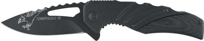 TACTICAL FOLDING KNIFE - "DELTA" - DEFCON 5® - BLACK