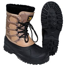 Szigetelt csizma, gumi talp, csipke, khaki / fekete