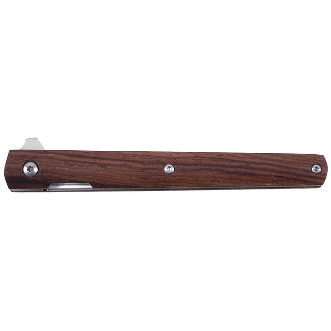„SLIM” FOLDING KNIFE WITH WOODEN HANDLE AND SHEATH - FOX OUTDOOR®