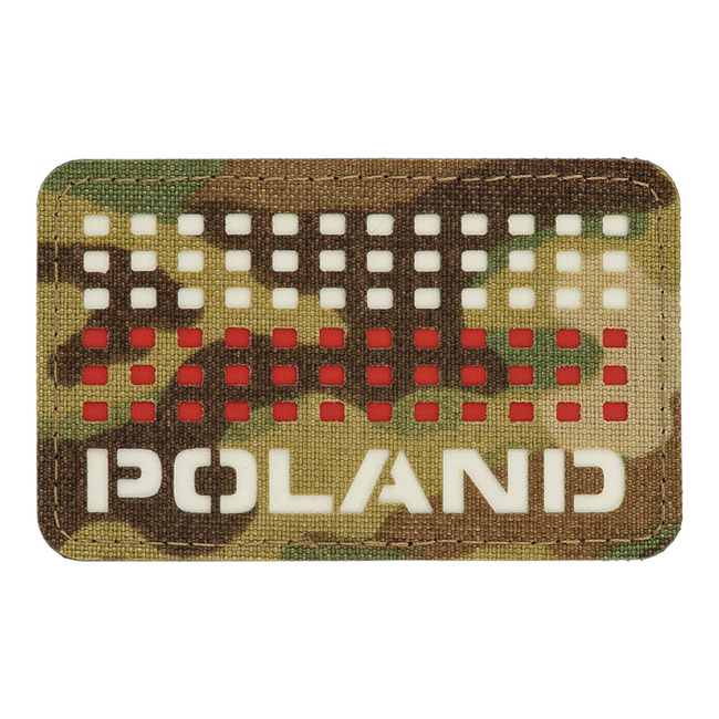 JELVENY LASER CUT LENGYELORSZÁGON (LÁBOGÓVAL) 8x5 CM - MULTICAM/FEKETE/PIRÓS - M-TAC