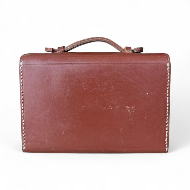 Leather document bag - Romanian Army Military Surplus - In good condition