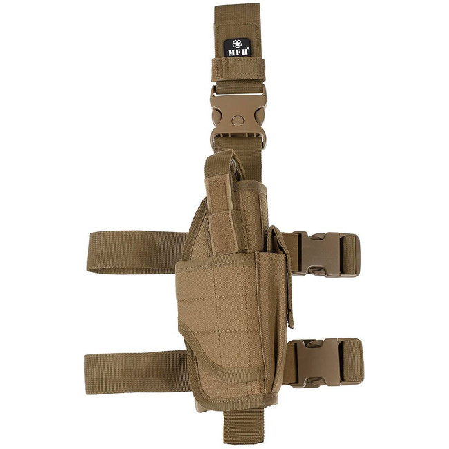 Pisztolytáska, jobb comb, állítható, coyote