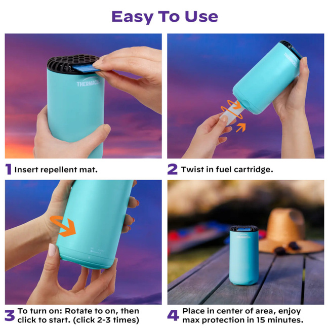 HORDOZHATÓ SZÚNYOGIRTÓ KÉSZÜLÉK - MRPSB HALO MINI PATIO SHIELD - KÉK -THERMACELL