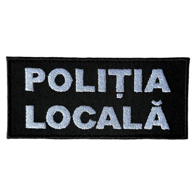 Emblema POLITIA LOCALA, cu aplicare tip Velcro (cu scai) - 11 x 5 cm