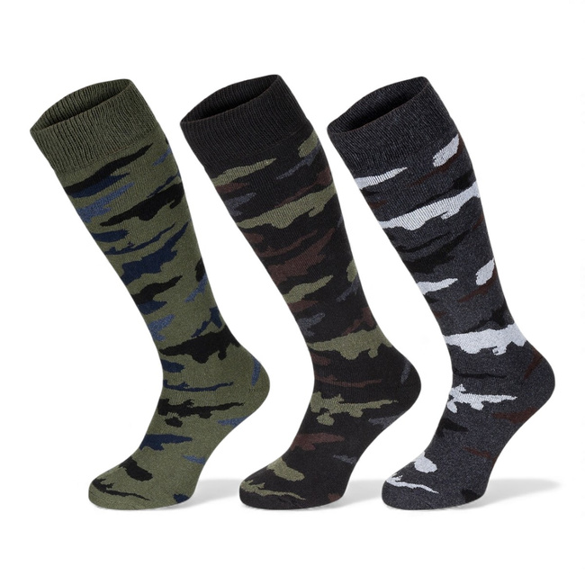 Socks-Set - Esercito - Long - 3 Pairs - Camouflage - MFH