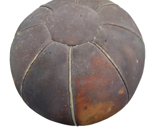 Heavy medical leather ball 15cm - - MILITARY SURPLUS ROMANIAN ARMY