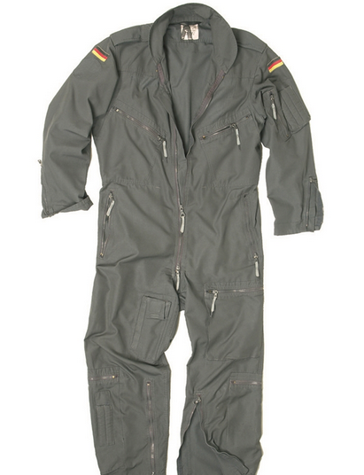 FLIGHT COVERALL - GREY - GERMAN MILITARY SURPLUS - LIKE NEW