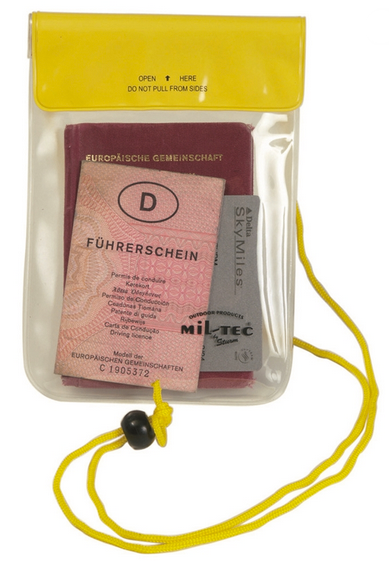 NECK WALLET - WATERPROOF - YELLOW - 130 x 200 MM