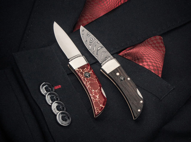 DAMASCUS KÉS POCKET BOG OAK - BOKER