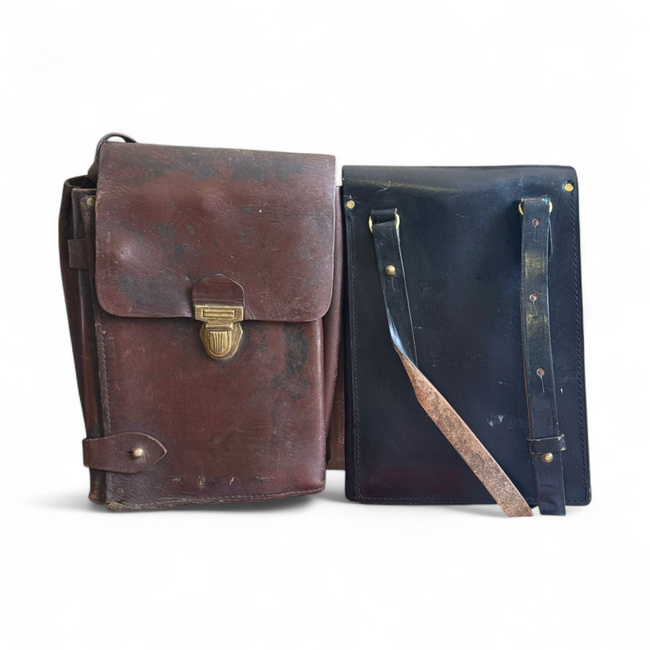 Leather Map Case - Military Porthart from the RSR period - Romanian Army surplus - Brown - Used