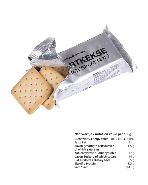 The famous "Panzerplatten" biscuits - German Army Military Surplus BW - 125 gr. (10 pieces - 1250 gr)