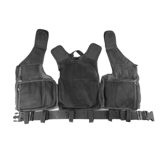 USMC TACTICAL VEST - WITH NET AND BELT - Mil-Tec® - BLACK