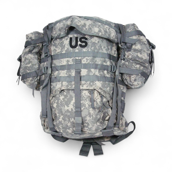 Molle II hátizsák külső fémkerettel - Amerikai hadsereg katonai felesleg - ACU terepszínű - Használt