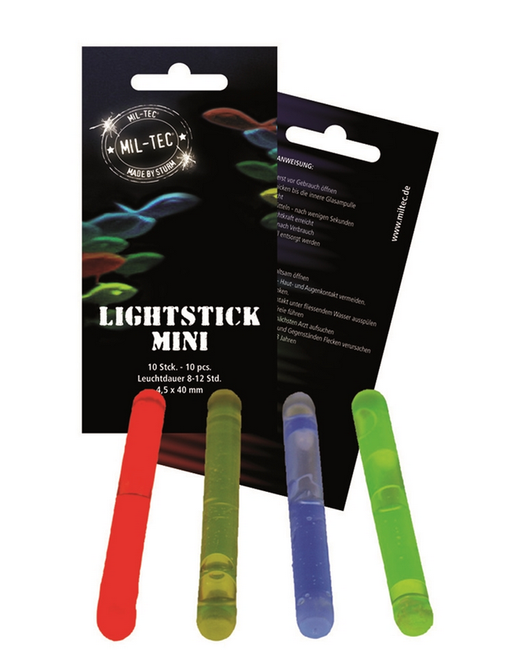 MINI LIGHT STICKS SET - 10 PIECES - 4.5 x 40 MM - Mil-Tec - BLUE