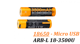 Fenix ​​18650 - 3500mAh - Micro USB akkumulátor - ARB neki 18-3500U