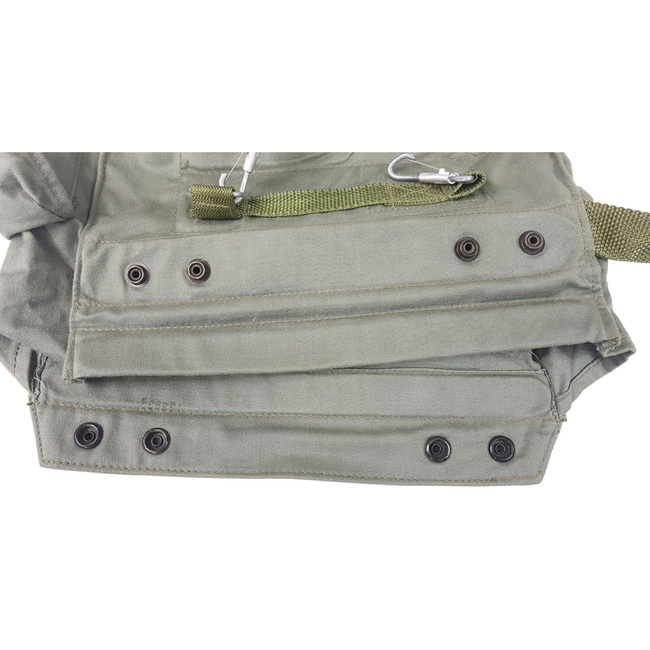 VÁSZON TÁSKA VÉDŐMASZKHOZ - MP4 - 1970-ES ÉVEK - LENGYEL HADSEREG KATONAI FELESLEG - ZÖLD OD - HASZNÁLT