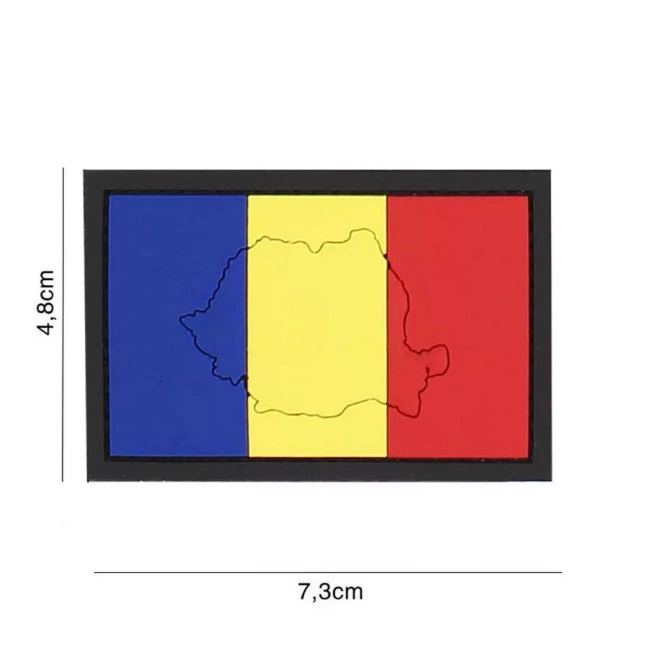Románia Jelvény - 3D Kontúr - PVC - 7,3 × 4,8 cm