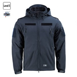SOFTSHELL BÉLELT TÉLIKABÁT - M-TAC - TENGERÉSZKÉK - TÉPŐZÁRAS PANELEKKEL ÉS VÁLLPÁNTOKKAL