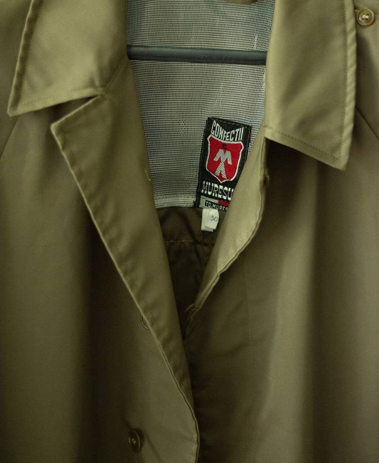 VÍZÁLLÓ TRENCH KABÁT - ROMÁN HADSEREG KATONAI FELESLEG - MINT ÚJ - OLÍVA ZÖLD