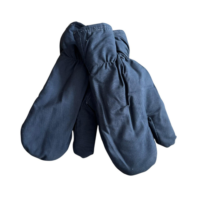 Béléses védőkesztyűk katonai tarpaulin anyagból, háromujjas – Román Katonai Surplus – Sötétkék – Jó állapotban