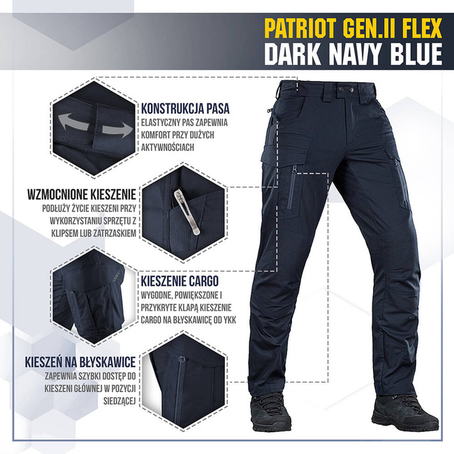 PATRIOT GEN.II FLEX TACTICAL PANTS, DARK NAVY BLUE  - M-TAC