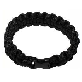 Paracord karkötő, csatos, fekete, 1.9 cm