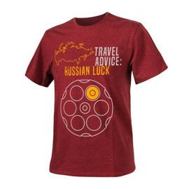 PÓLÓ T-SHIRT (TRAVEL ADVICE: RUSSIAN LUCK) piros