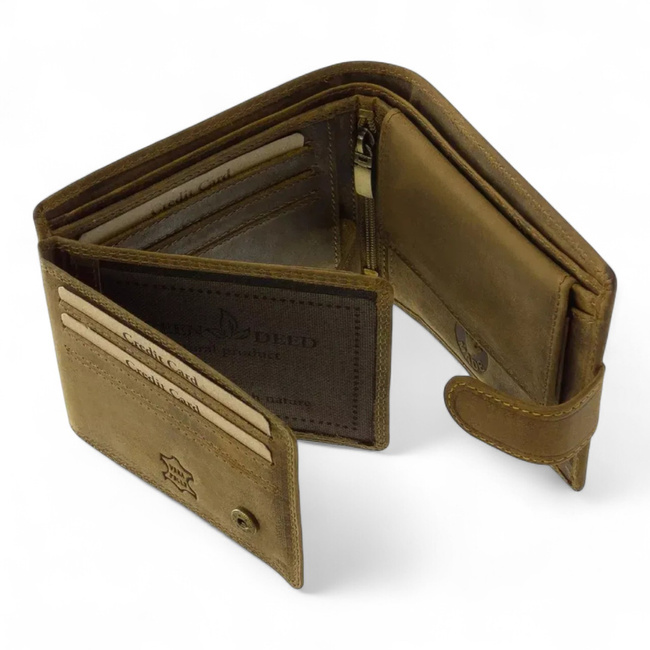 Bőrpénztárca vadászoknak mintával - Fácán - Barna - GreenDeed