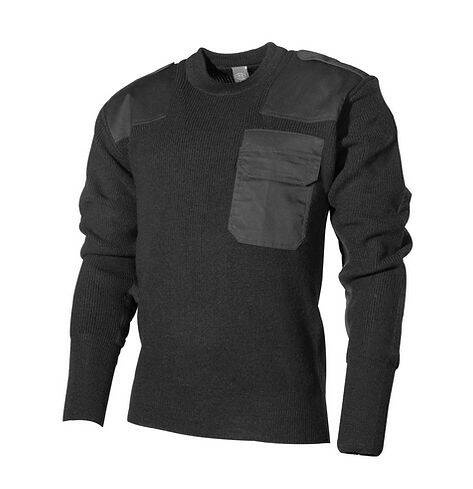 Német katonai gyapjú pulóver, Fekete