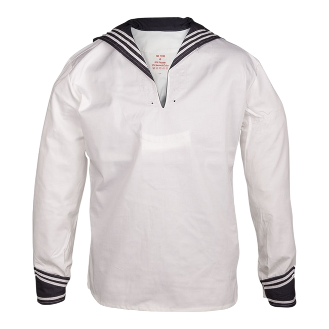 Original sailor shirt - German army surplus - White/Navy blue