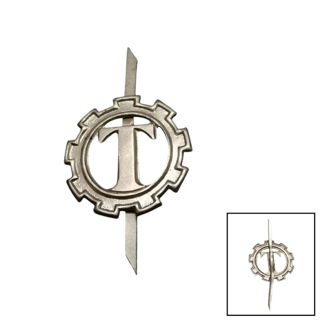 1 PC RANK INSIGNIA - TECHNIC - ROMANIAN ARMY MILITARY SURPLUS - SILVER - IN GOOD CONDITION