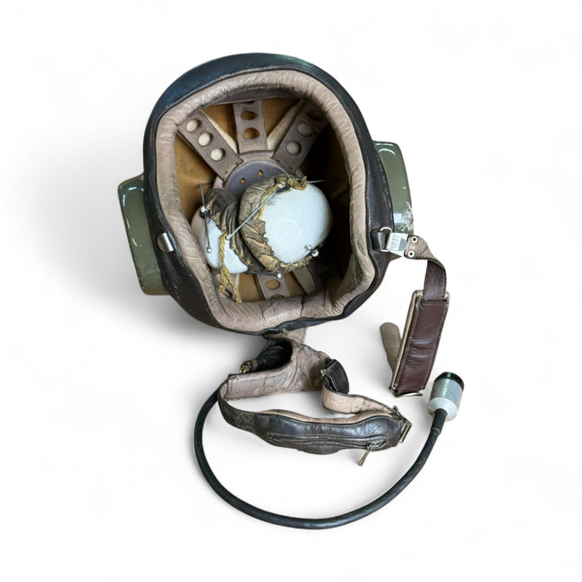 Eredeti cseh légi személyzet sisak - Katonai felesleg - Zöld - Használt