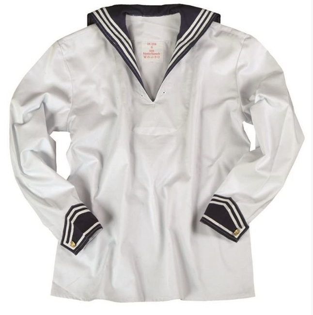 Original sailor shirt - German army surplus - White/Navy blue