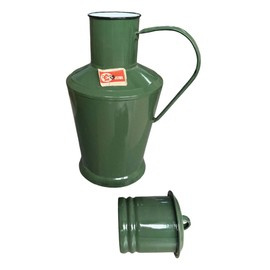 ZOMÁNCOZOTT KANCSÓ FEDŐVEL - 5L - ROMÁN HADSEREG KATONAI FELESLEG - JÓ ÁLLAPOTÚ