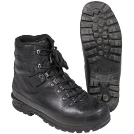 BW MOUNTAIN BOOTS - LINED - BLACK - MILITARY SURPLUS - USED