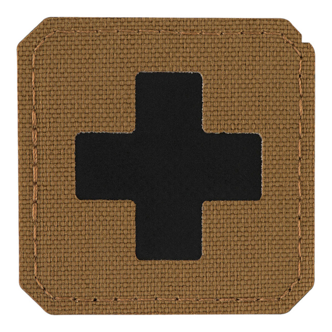 PATCH MEDIC CROSS LASER CUT - COYOTE/BLACK - M-TAC
