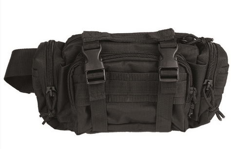 FANNY PACK WITH MODULAR SYSTEM - Mil-Tec® - SMALL - 34x16x8 CM - BLACK