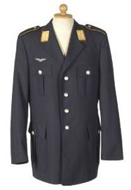 GERMAN UNIFORM JACKET - AIR FORCE - BLUE - MILITARY SURPLUS - USED - 58-64