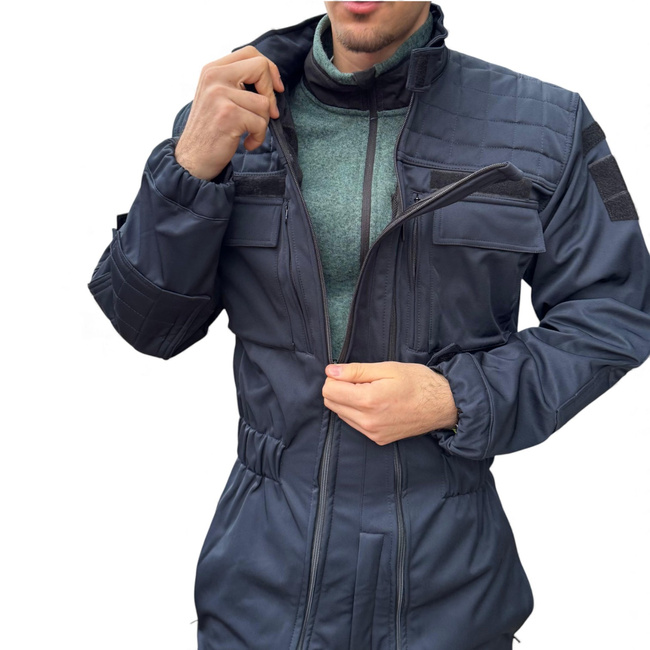 Téli Softshell Overall Csendőrök Számára - JANDARMERIA Felvarróval És Nemzeti Trikolór Jelvénnyel - Sötétkék - Lecter Tactical