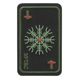 KÁRTYÁS HORROR SISAK JELVÉNY (hímzett) - FEKETE/OLIVA - M-TAC