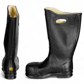 Tűzoltó Csizma – AirBoss Defense – Kanadai Hadsereg / NATO Katonai Surplus – Fekete – Mint Új