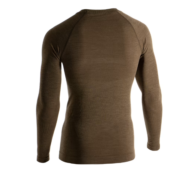 MERINO LONG SLEEVE SEAMLESS SHIRT - STONEGREY OLIVE