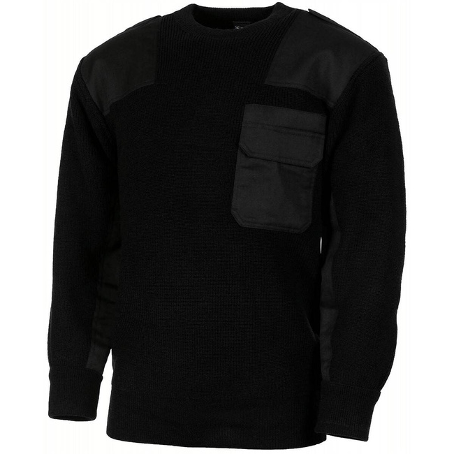BW PULLOVER - WITH CHEST POCKET - BLACK - MFH